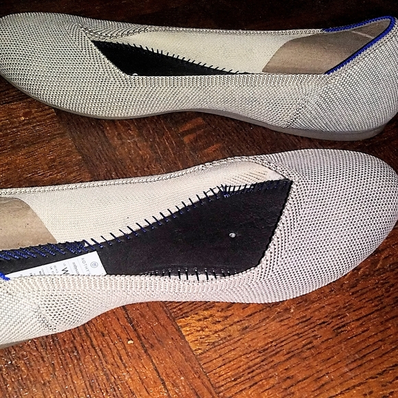 Rothy’s The Flat Round Toe Birdseye Flax Cream Comfort Ballet Flat NO INSOLES - Picture 4 of 9